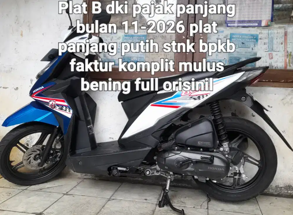 Honda Beat Eco 2018 cbs combi break cw asli putih biru B dki pjk pnjg