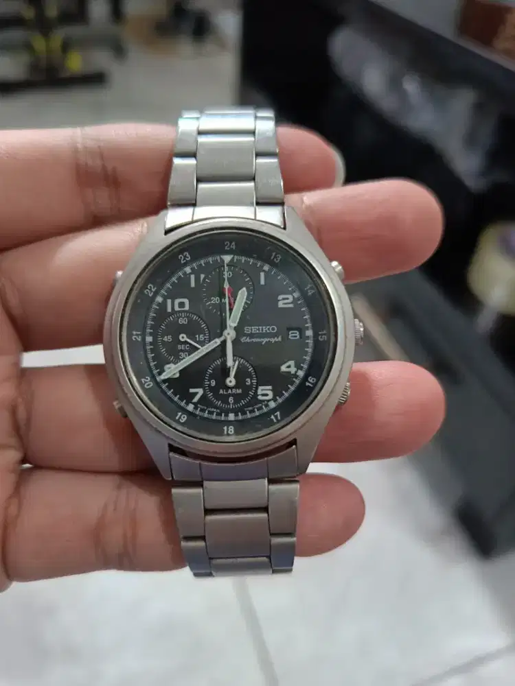 Jam Tangan Seiko Military raf 7T32 Cronograph Vintage