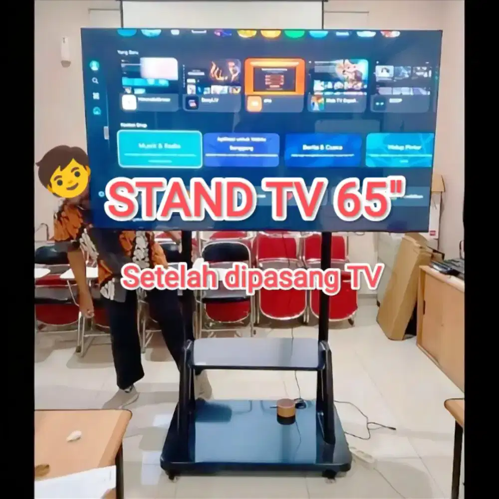 1 SET TIANG TV RODA BRACKET STANDING