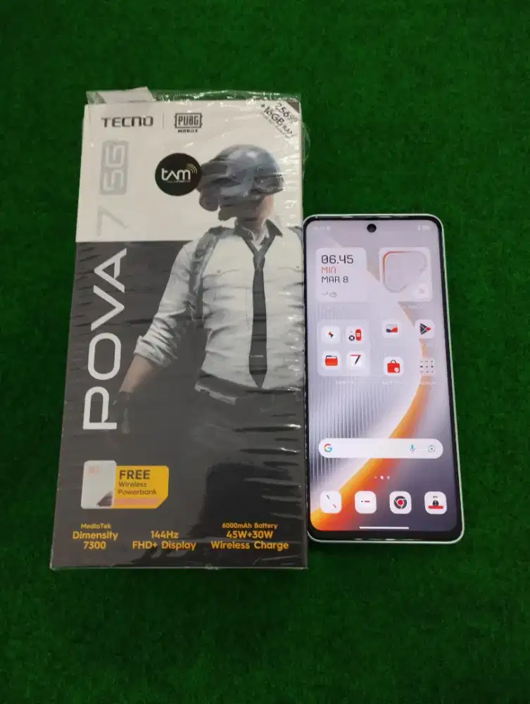 tecno pova 7 5G ram 8/256gb lengkap mulus