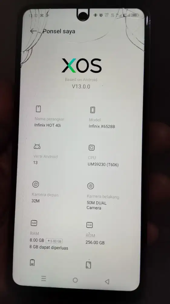 Di jual hp Infinix hot 40i ram 8+5 / 256