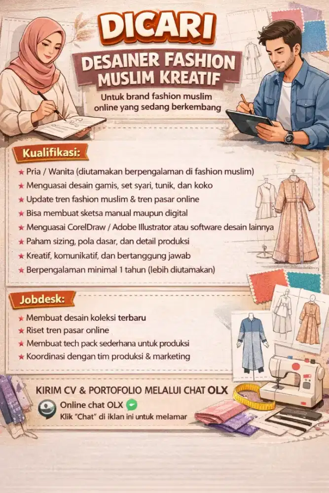 Dicari Desainer Fashion Muslim Kreatif untuk Produk TikTok Shop!