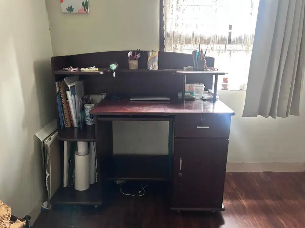 Meja Belajar/Meja Komputer Kayu Jati