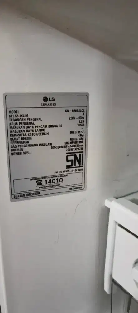 Kulkas LG 2 Pintu Kapasitas 202 liter