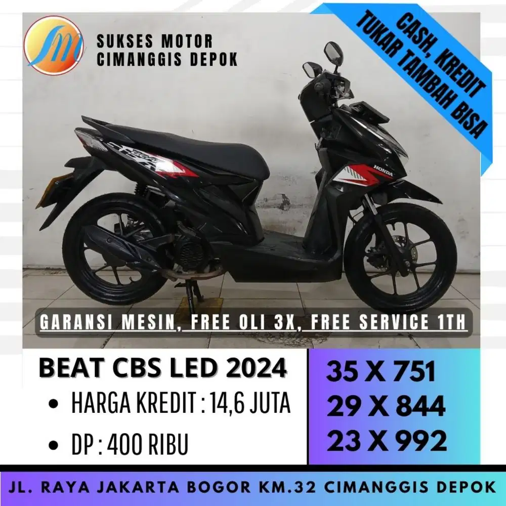 BEAT SPORTY CBS 2024 HITAM DP 400 PROMO SUKSES MTR