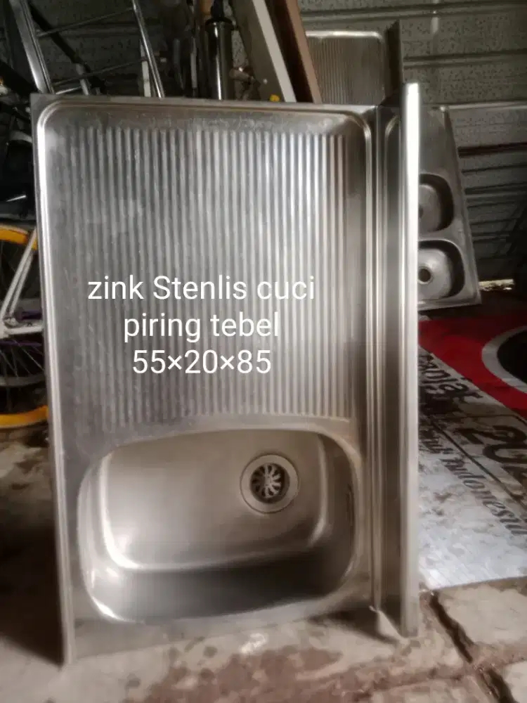 Tempat cuci piring zink Stenlis 55×85 bekas mulus