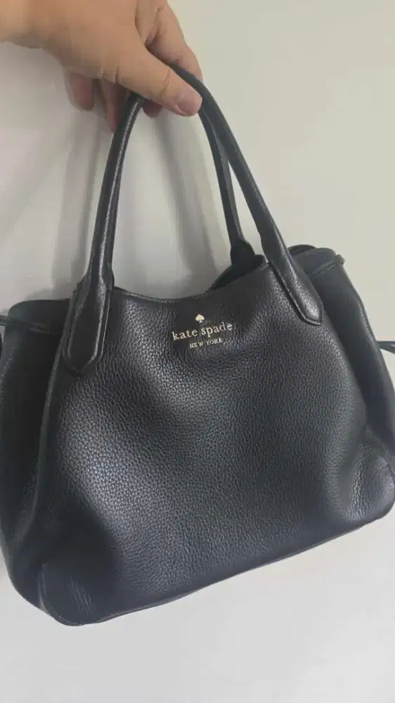 Preloved Kate spade tas wanita black dumpling warna hitam