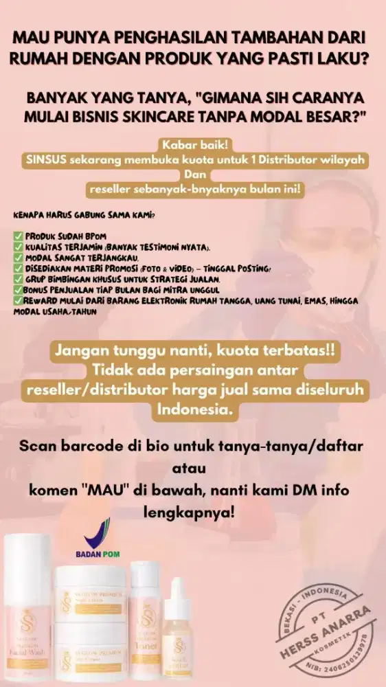 Peluang Bisnis Skincare SS Glow Premium - Reseller & Distributor
