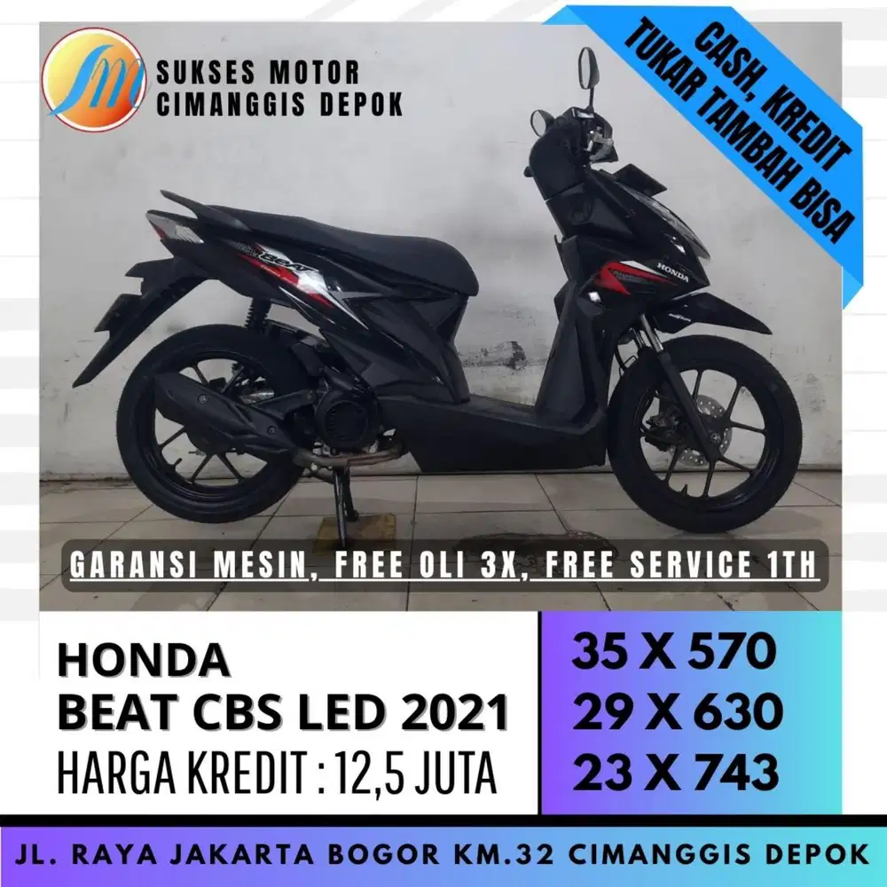 HONDA BEAT CBS 2021 CASH KREDIT DP 400 PROMO DI SUKSES MOTOR