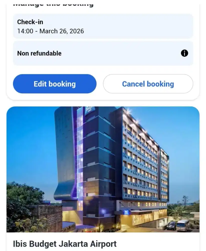 Jual 2 tiket hotel Ibis Jakarta Airport