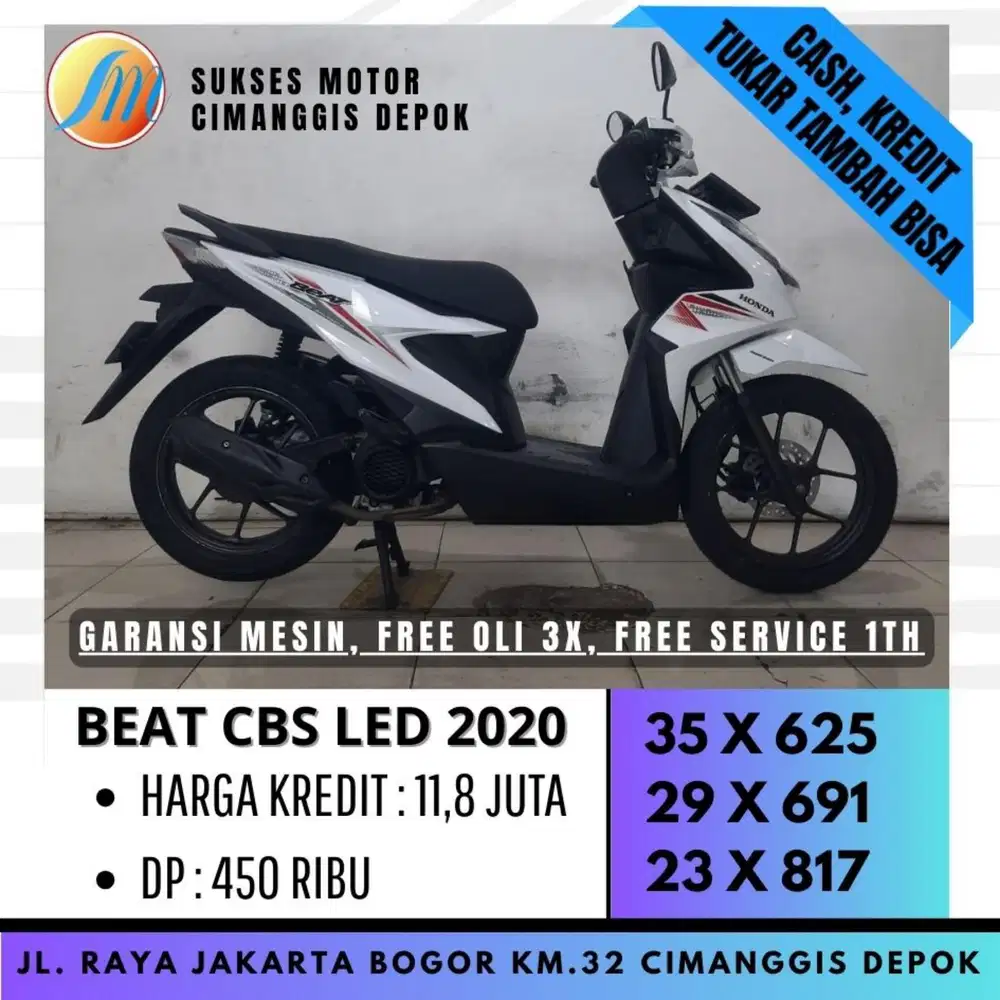 HONDA BEAT CBS 2020 CASH KREDIT DP 400 PROMO DI SUKSES MOTOR