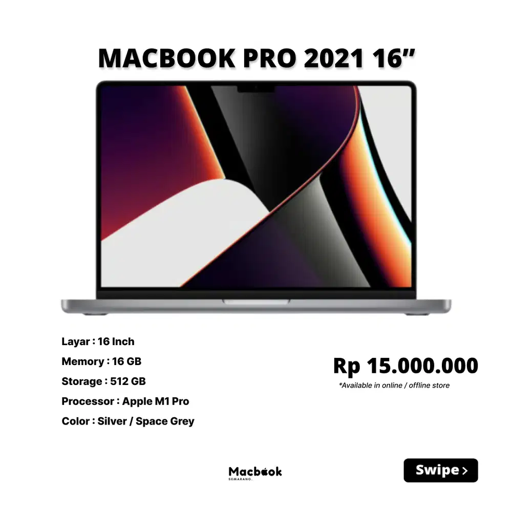 MACBOOK PRO 2021 16 RAM 16/512 GB