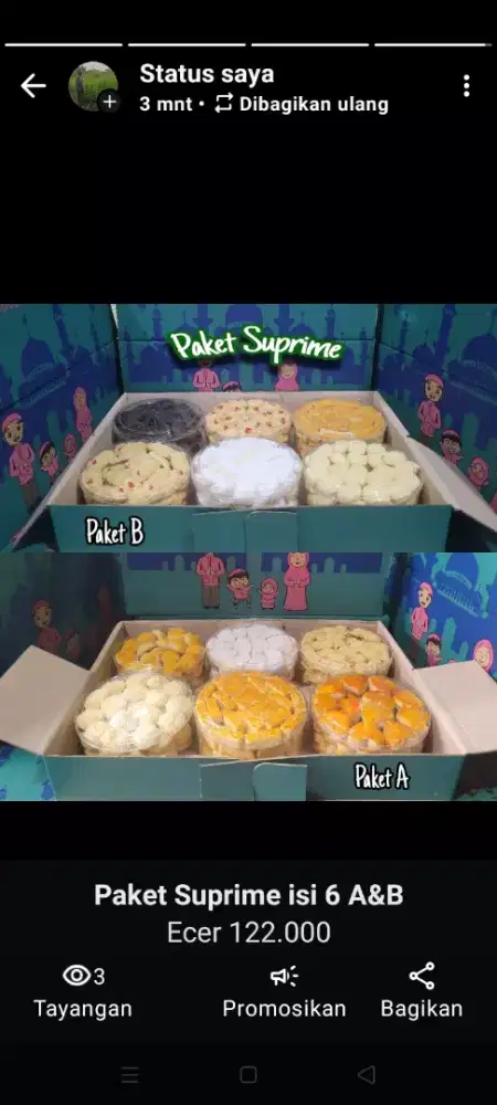 Paket kue lebaran supreme isi 6