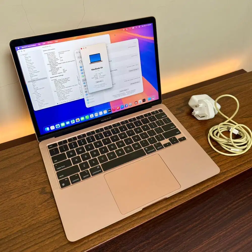 MacBook Air 13 inch 2020 M1 original Gold warna jarang super mulus