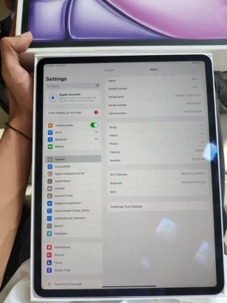 Ipad Air 6 13 inch M2 Wifi 128
Ibox