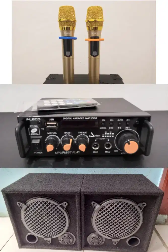 Paket lengkap sound system karaoke 8 in wireless