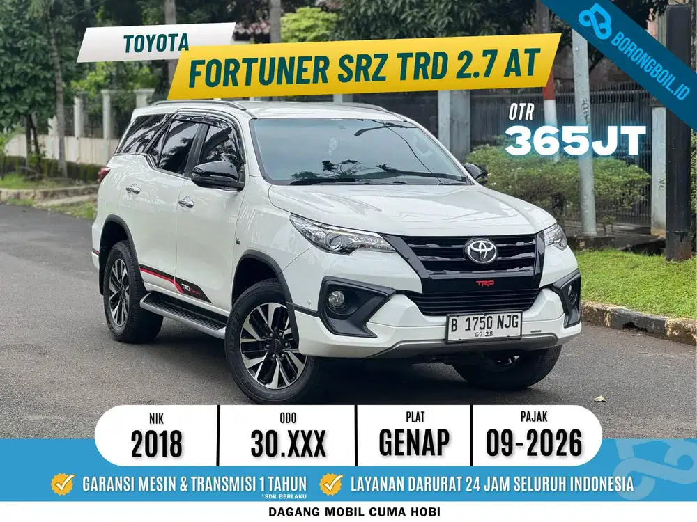 KM LOW FIRSTHAND Toyota Fortuner SRZ TRD 2.7 Bensin AT 2018 Putih