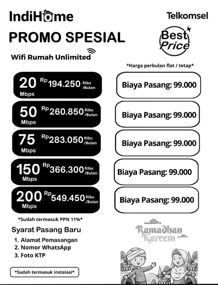 PROMO WIFI HARGA FLAT INDIHOME