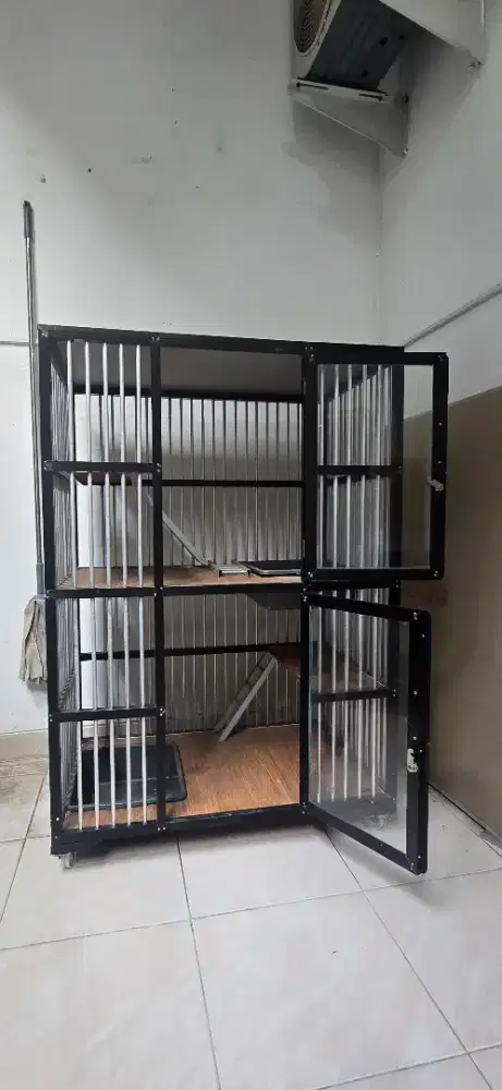 Kandang kucing 2 tingkat alumunium