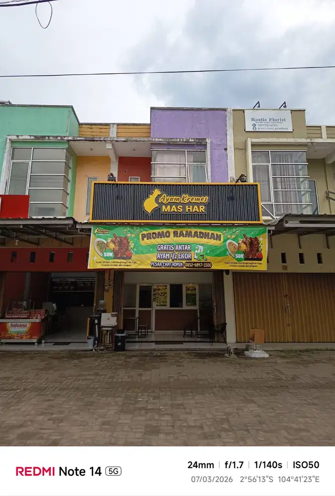 Harga TERIMA BERSIH, Dijual Ruko 2,5 lantai di Perumnas Talang Kelapa