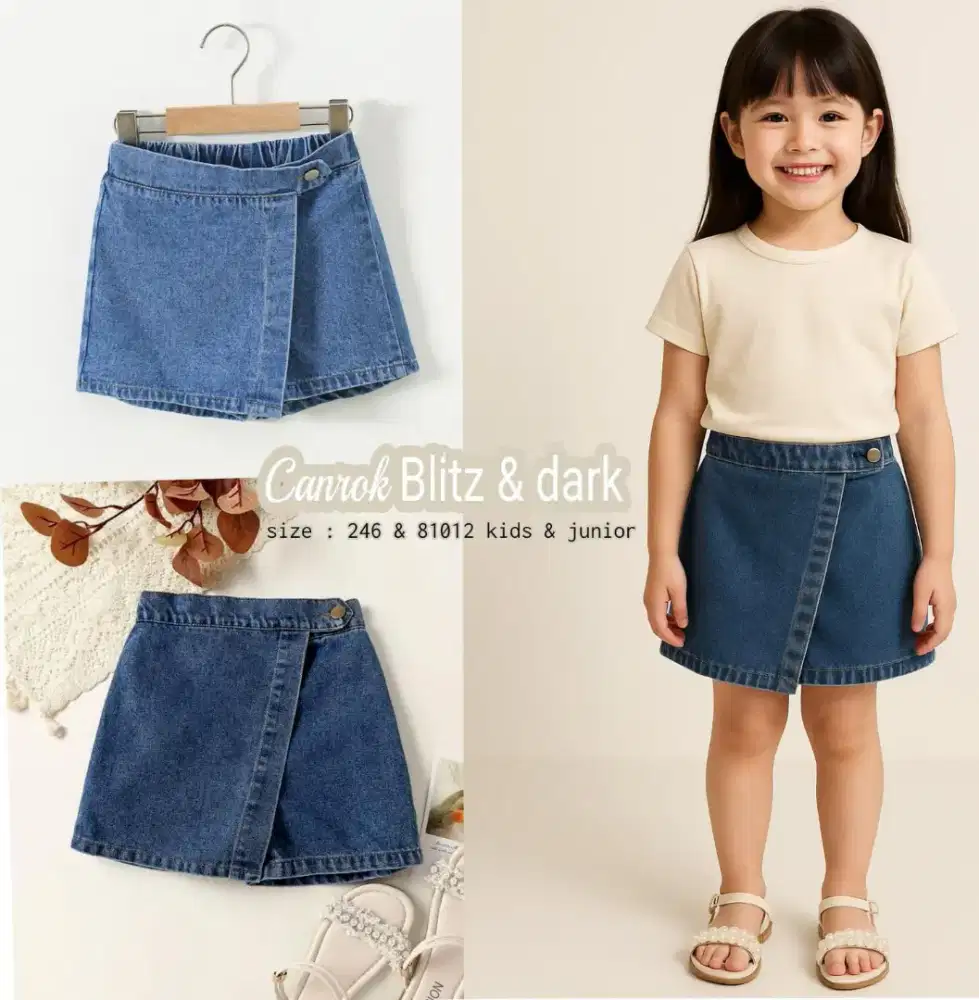 Skort Jeans anak 1 - 5 tahun