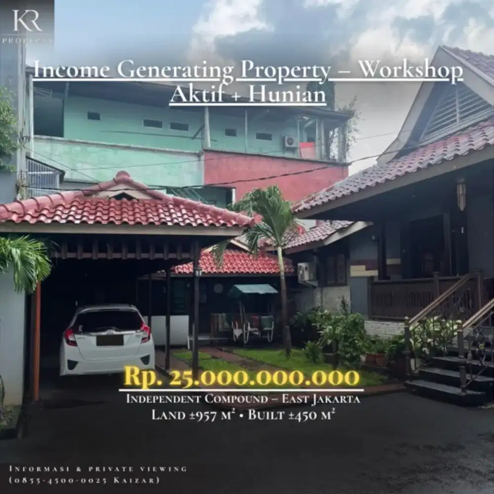 PROPERTI STRATEGIS + UNIT USAHA WORKSHOP AKTIF | Cocok untuk Pengusaha