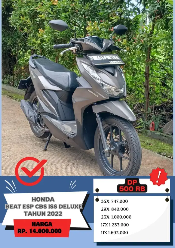 Honda Beat Deluxe 2022 (DP 500 Ribu)