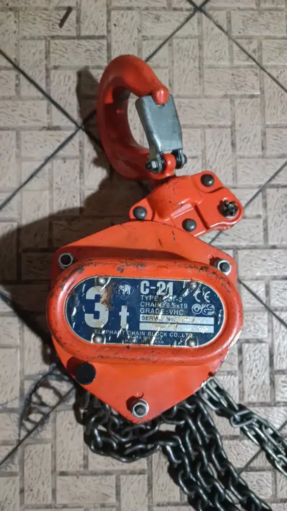 Chain Block 3 Ton Rantai 7 meter Merk Elephant Jepang