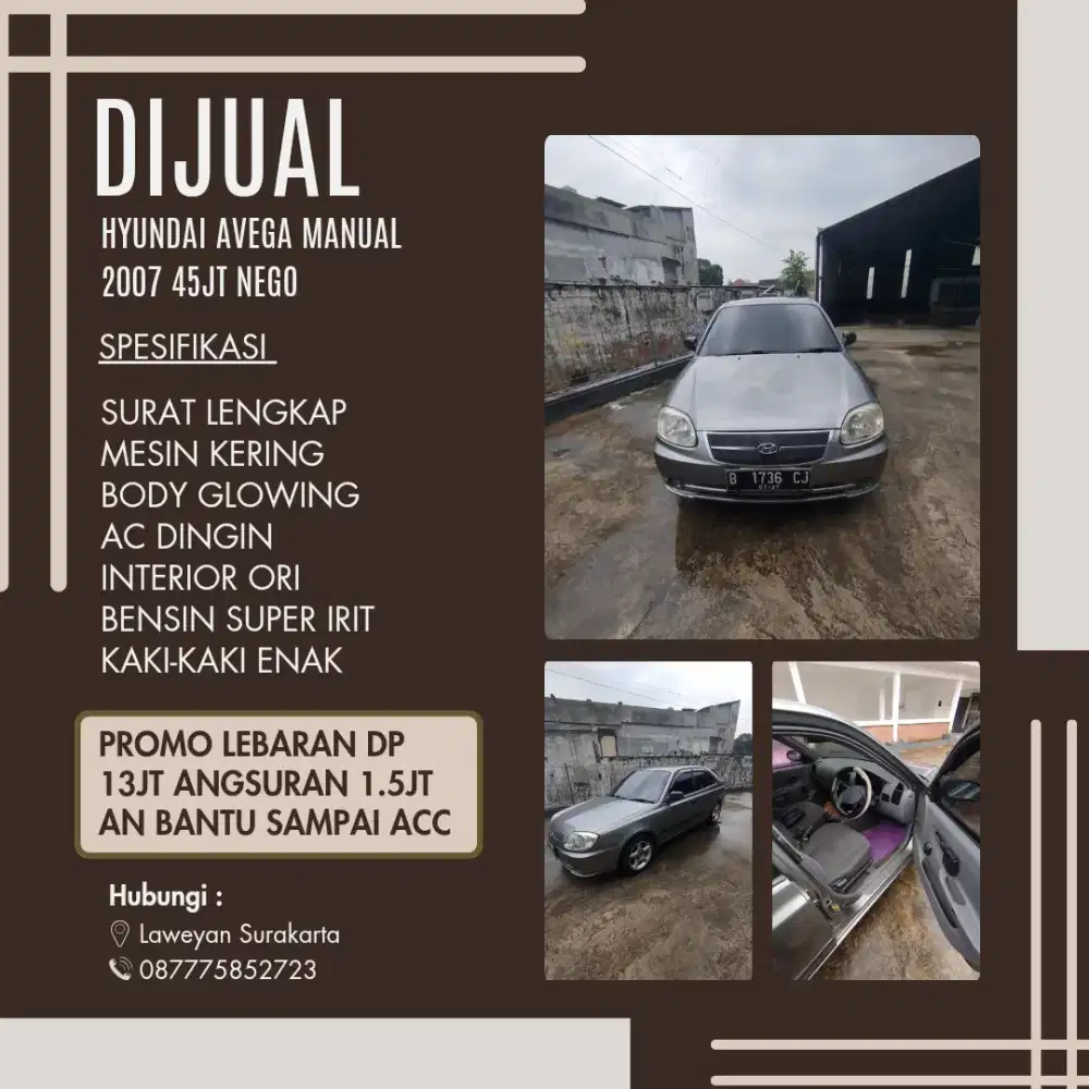 Jual cepat Avega 2007 manual