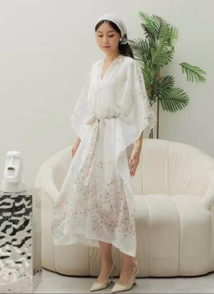 Abaya kaftan Busana lebaran, abaya turki inner outer set, dress wanita