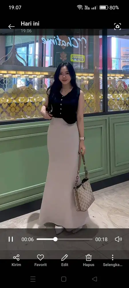 Rok Scuba Midi - Lunar Mermaid Skirt - Rok Flare Polos Flawy