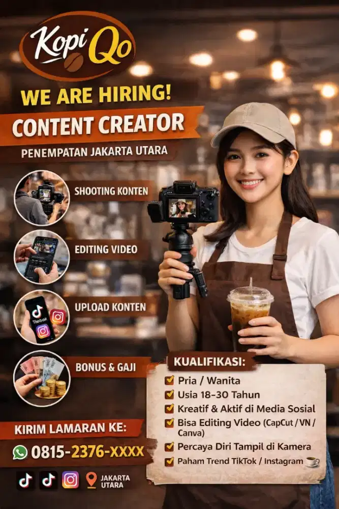 Konten kreator brand kopi