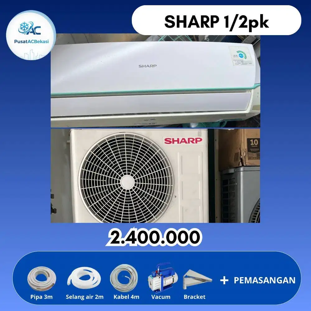 AC sharp thailand 1/2 pk mulus siap pasang bergaransi
