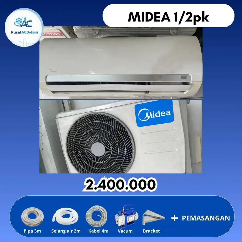 AC midea 1/2 pk second mulus siap pasang bergaransi