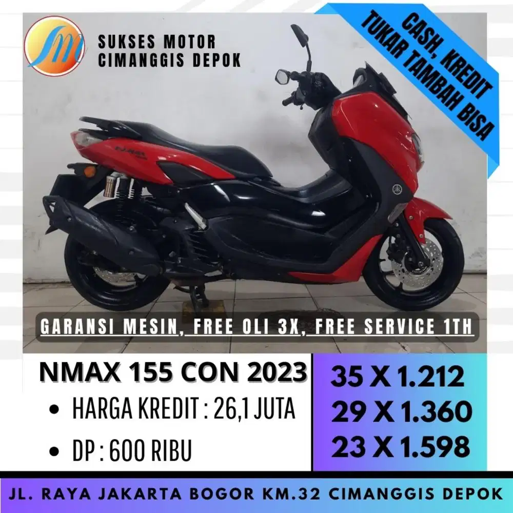 YAMAHA NEW NMAX 155 CON 2023 MERAH PROMO SUKSES MTR DP 600