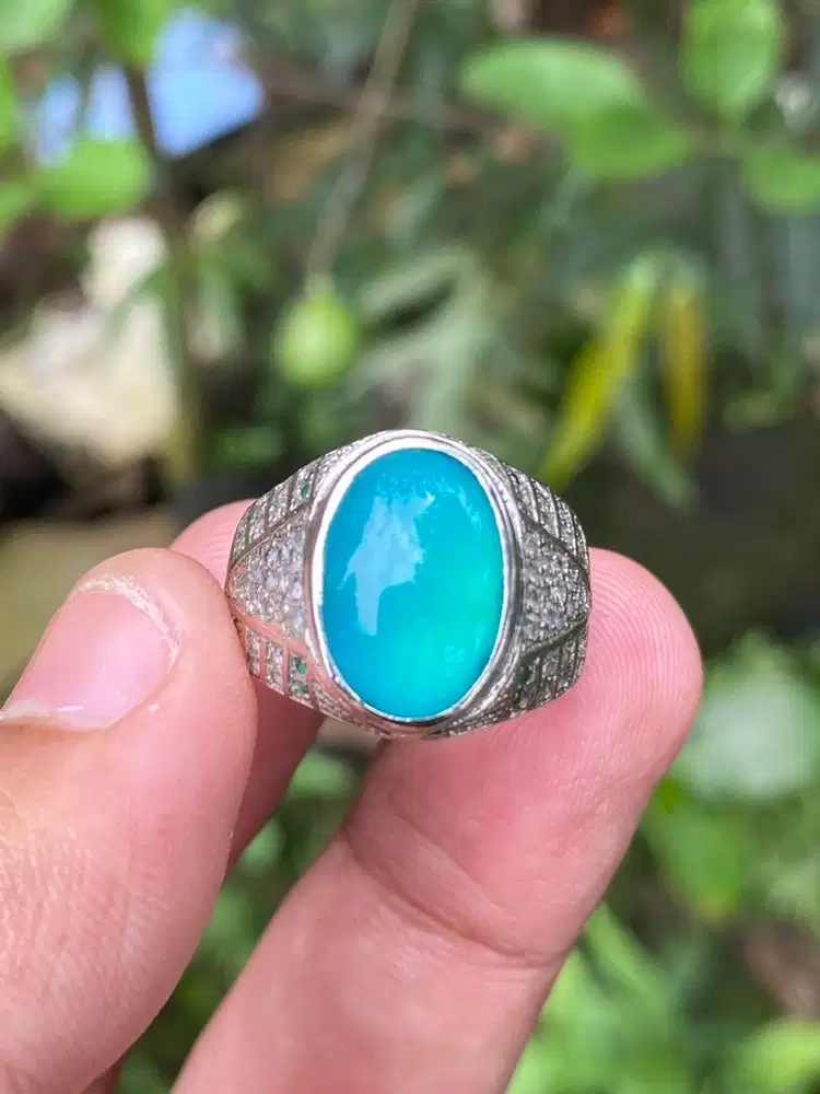 Batu Natural Bacan Doko Ring Perak