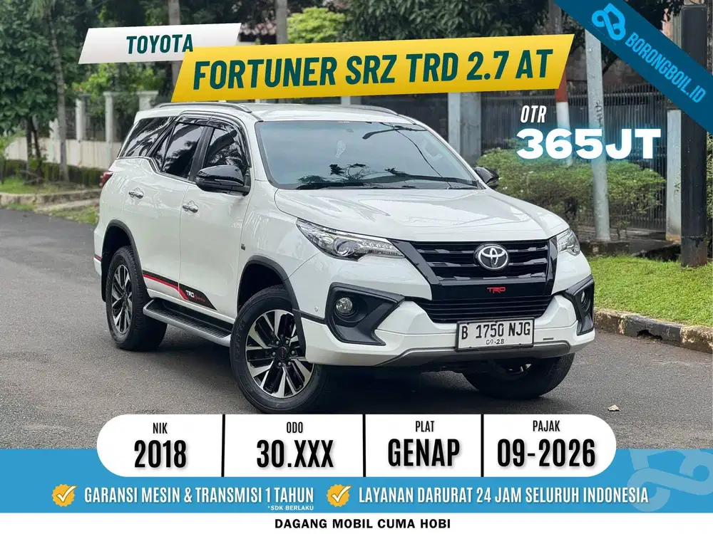 KM30RB FORTUNER SRZ TRD 2.7 MATIC 2018 PUTIH SUPER LOW KM ISTIMEWA