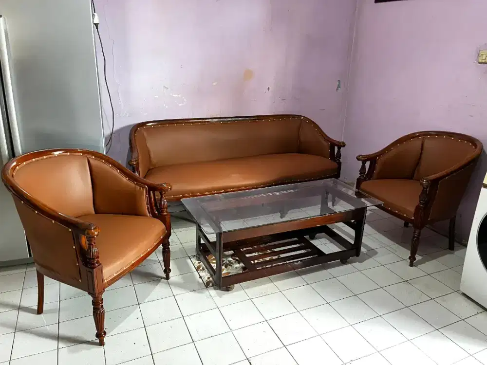 Kursi jati set coklat