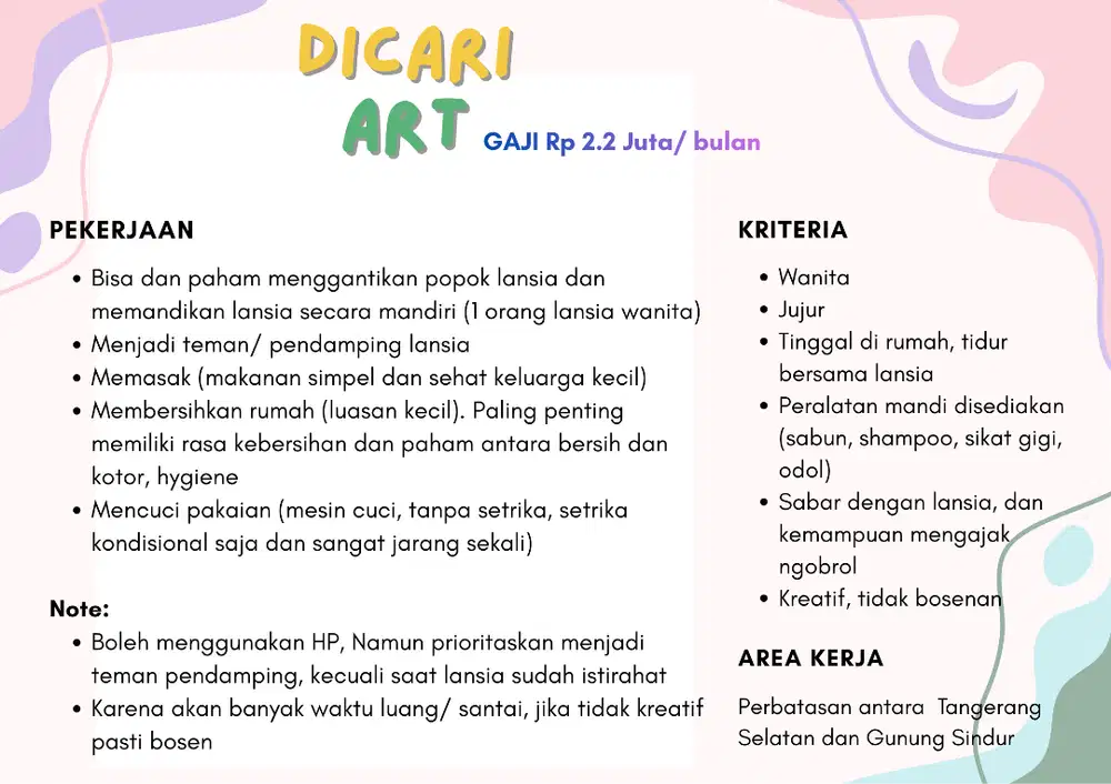 ART/ Jaga Lansia
