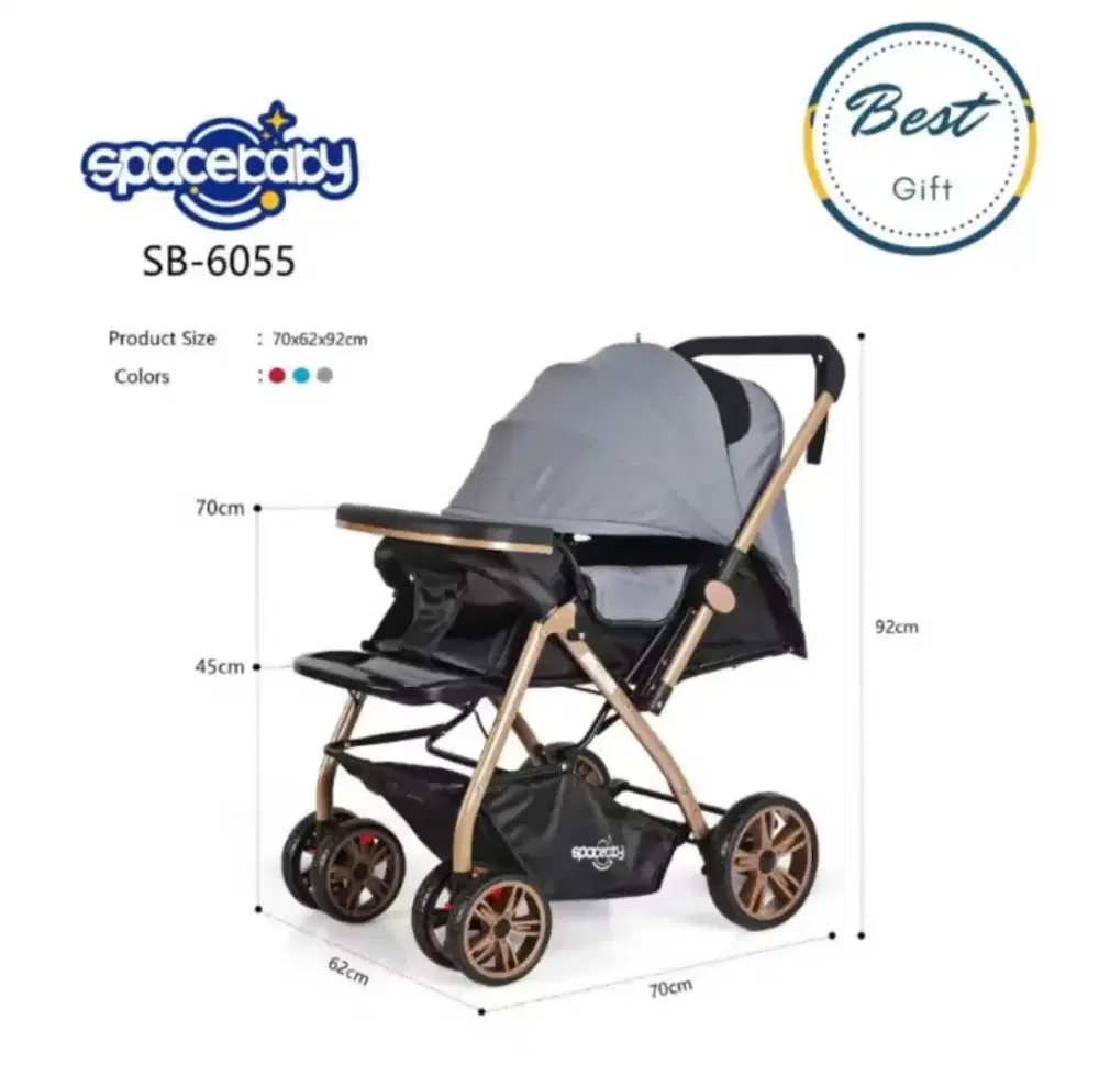BABY STROLLER SB-6055 (REVERSIBLE STIR) SPACEBABY