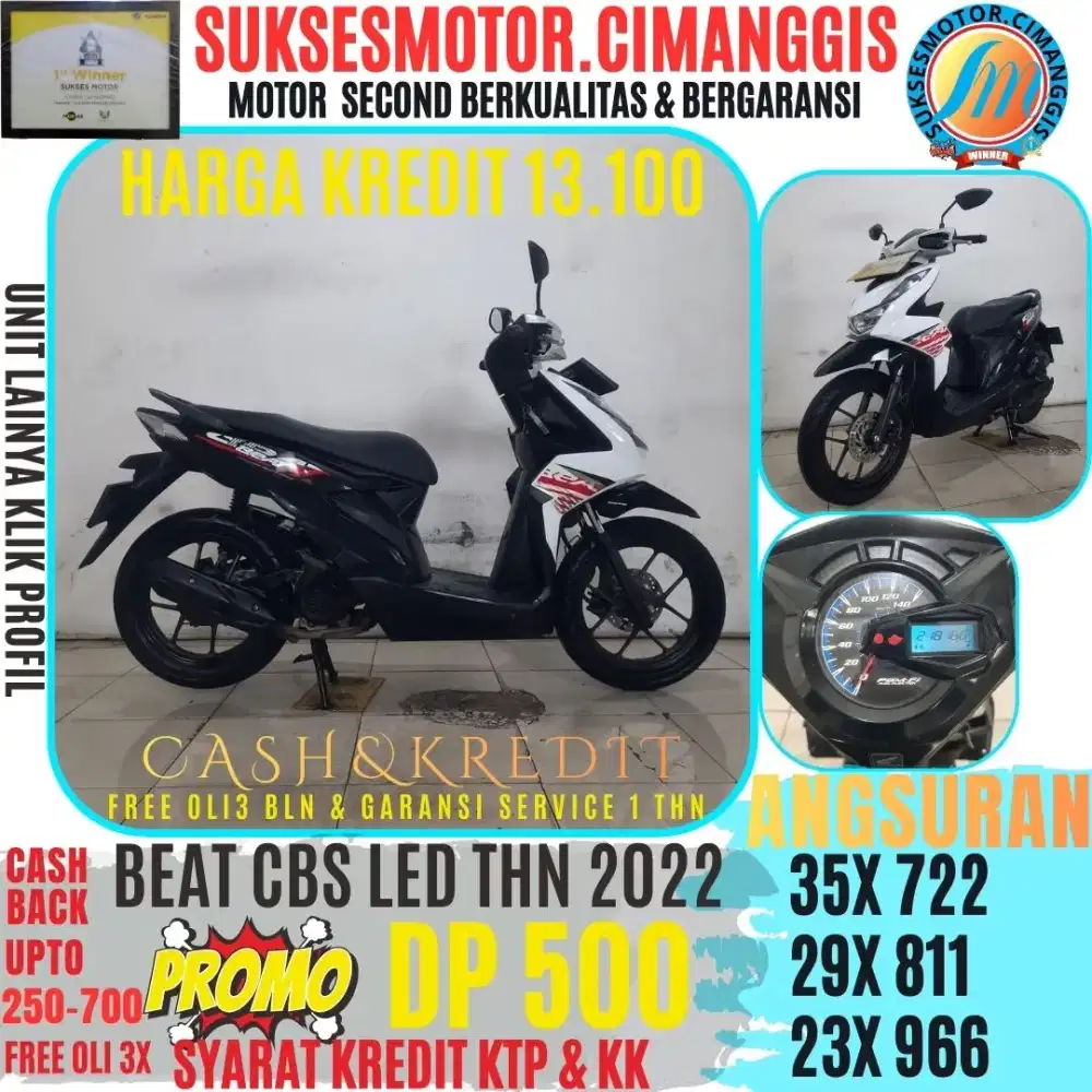 BEAT CBS LDE DP 500 CASBACK UPTO700RBU FREEOLI3X SUKSESMOTOR