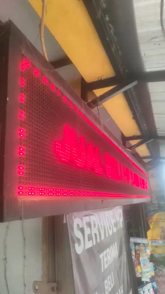 Running Text Papan Nama Nyala Lampu ukuran 40X300