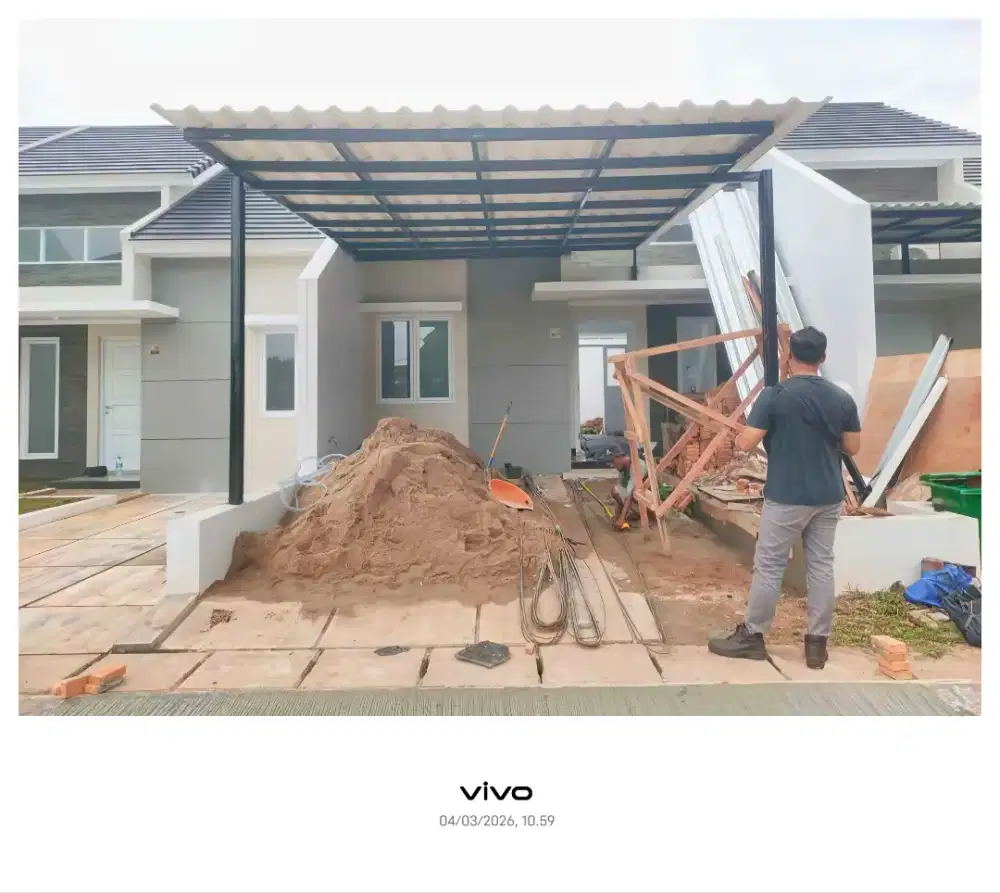 Pasang kanopi baja ringan