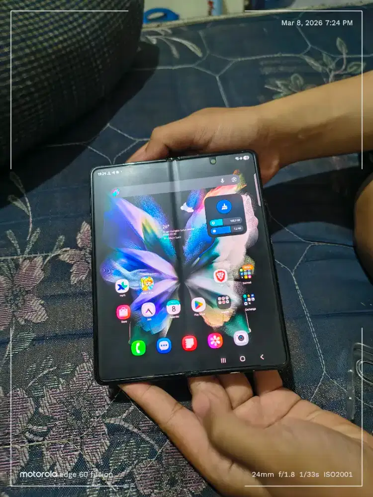 Dijual Samsung Z Fold 3 12 / 256gb Inter korea sim all op bebas reset