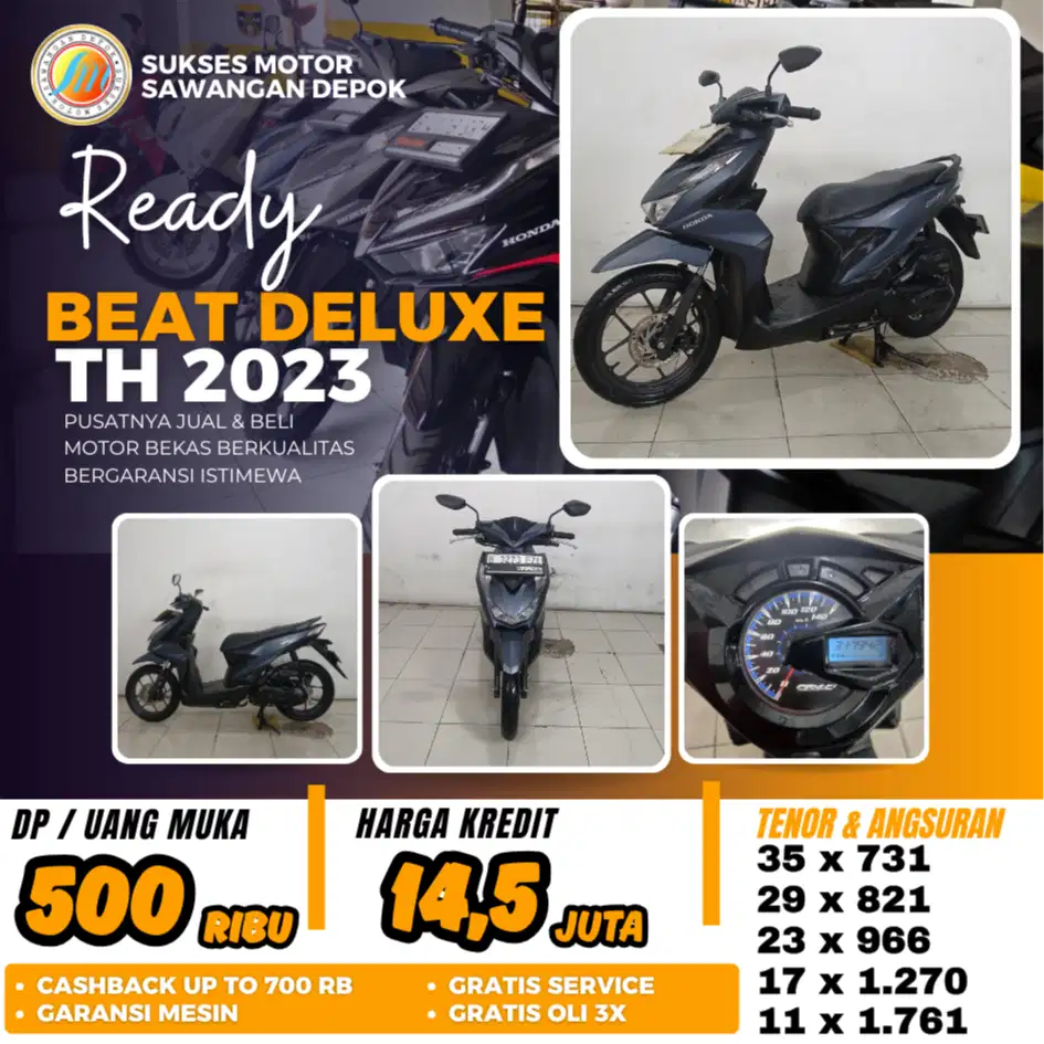 ISTIMEWA HONDA BEAT DELUXE 2023 UNIT MULUS BISA KREDIT DI SUKSES MOTOR