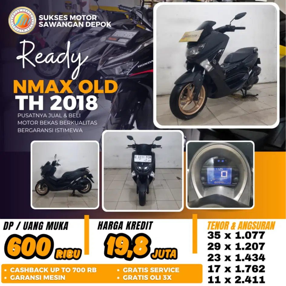 YAMAHA NMAX OLD 2018 HITAM DOF MULUS UNIT BERGARANSI MESIN