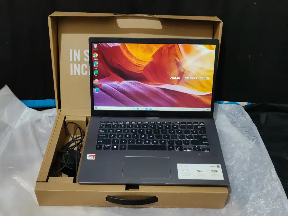 Jual laptop asus vivobook x409ba amd a4-9125 mulus fulset