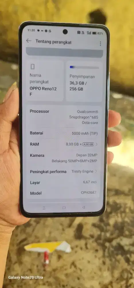 Oppo reno 12F NFC 4G Ram 8+4gb/256gb msh perawan dusnya hilang