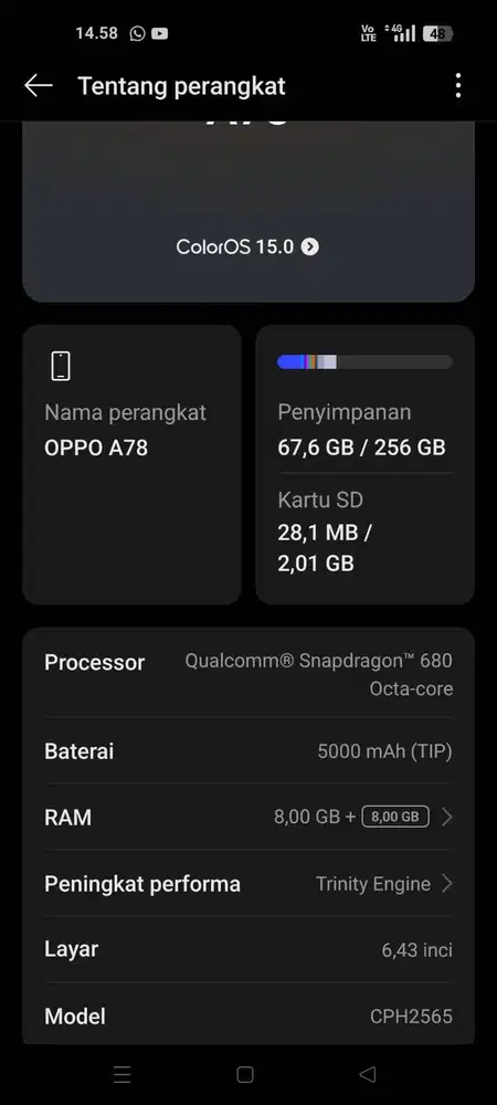 Oppo A78 256 gb