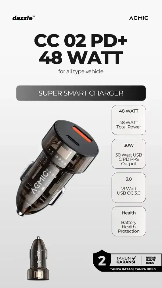 Acmic Car Charger CC02 PD+